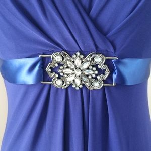 Price Reduced Sapphire Blue Stretchy Jersey (Comfortable!) Dress NWOT